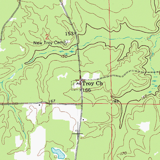 Topographic Map of Troy (historical), AR