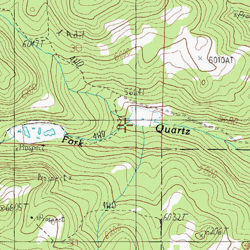 Topographic Map of South Fork Quartz Creek, MT