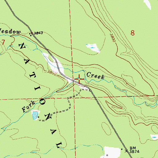 Topographic Map of South Fork Red Meadow Creek, MT
