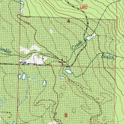 Topographic Map of South Fork Rumble Creek, MT