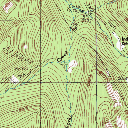 Topographic Map of South Fork Sheep Creek, MT