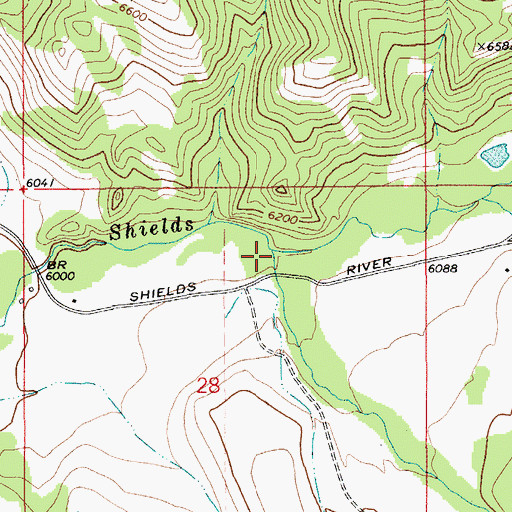 Topographic Map of South Fork Shields River, MT