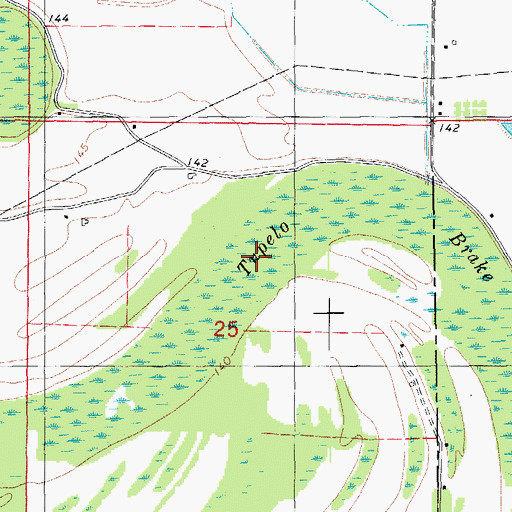 Topographic Map of Tupelo Brake, AR