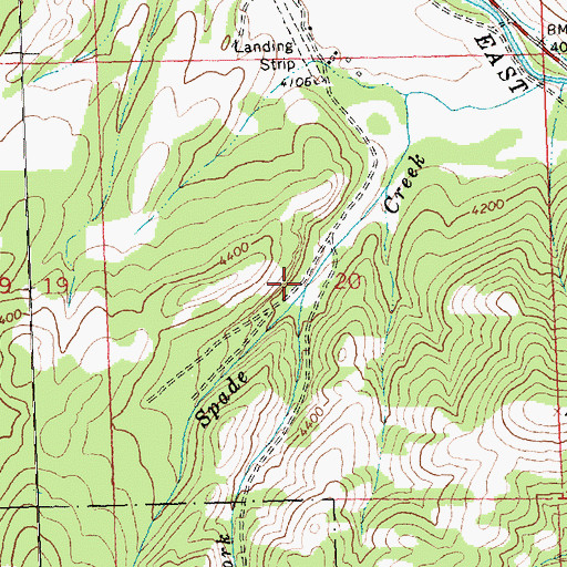 Topographic Map of South Fork Spade Creek, MT