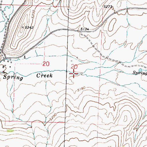 Topographic Map of South Fork Spring Creek, MT