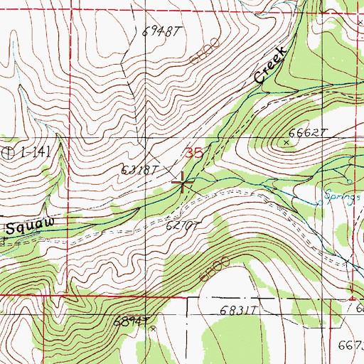 Topographic Map of South Fork Sun Creek, MT