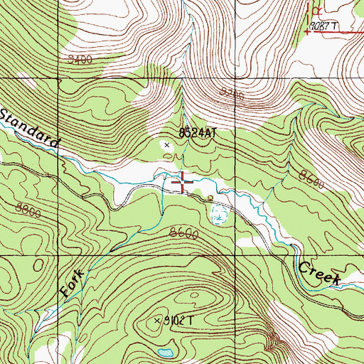 Topographic Map of South Fork Standard Creek, MT