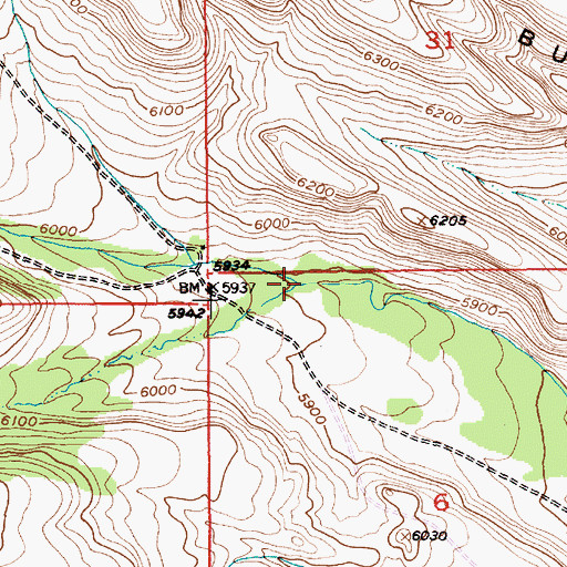 Topographic Map of South Fork Swamp Creek, MT