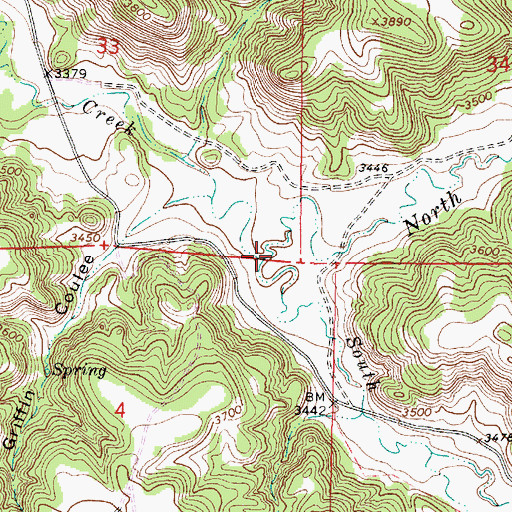 Topographic Map of South Fork Taylor Creek, MT