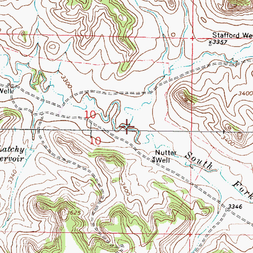 Topographic Map of South Fork Threemile Creek, MT