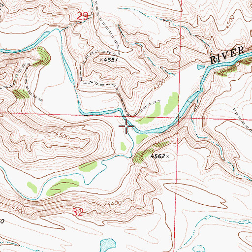 Topographic Map of South Fork Two Medicine River, MT