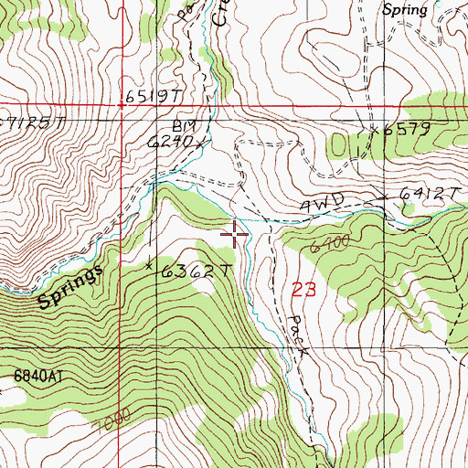 Topographic Map of South Fork Warm Springs Creek, MT