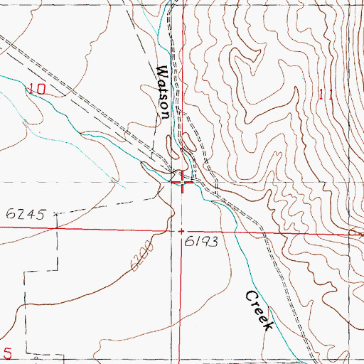 Topographic Map of South Fork Watson Creek, MT