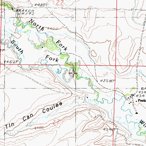 Topographic Map of South Fork Willow Creek, MT