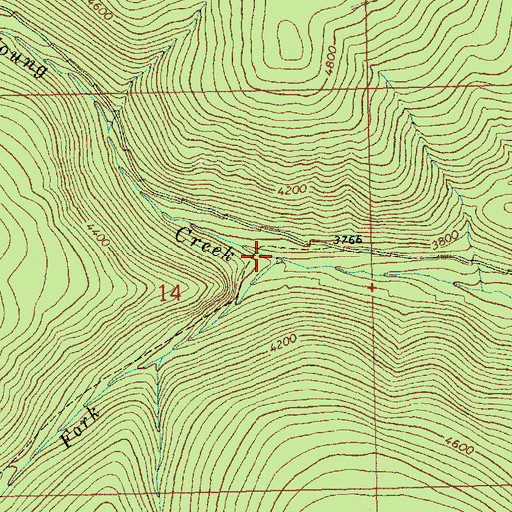 Topographic Map of South Fork Young Creek, MT