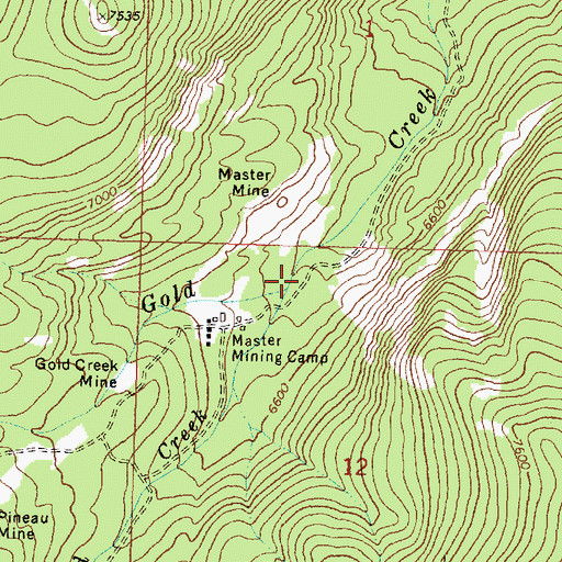 Topographic Map of South Gold Creek, MT