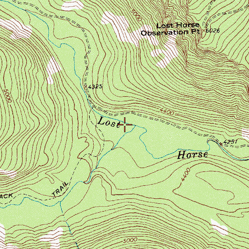 Topographic Map of South Lost Horse Creek, MT