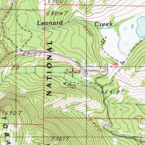 Topographic Map of South Meadow Creek Ranger Station, MT