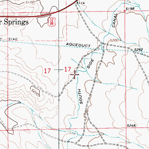 Topographic Map of South Side Canal, MT