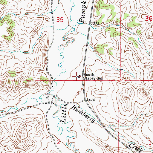 Topographic Map of South Stacy School, MT