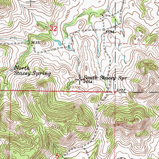 Topographic Map of South Stacey Spring, MT