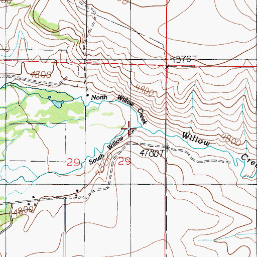 Topographic Map of South Willow Creek, MT