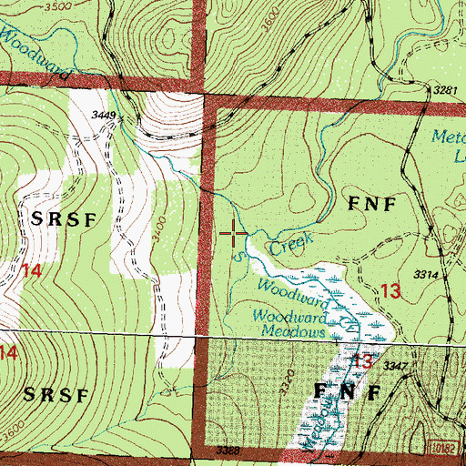 Topographic Map of South Woodward Creek, MT