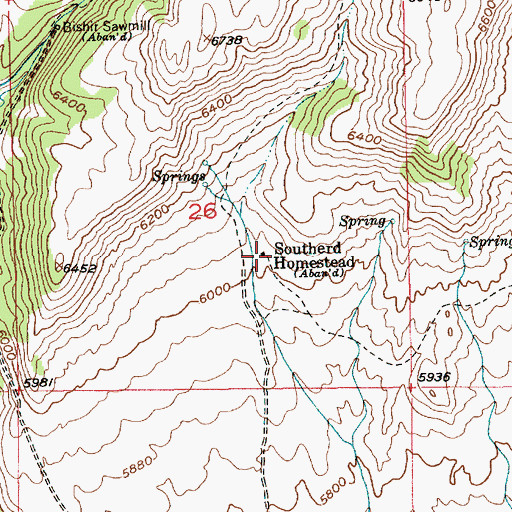 Topographic Map of Southerd Homestead, MT
