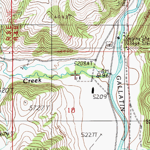 Topographic Map of Spanish Creek Ranch, MT