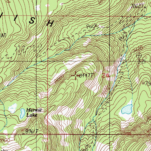 Topographic Map of Spanish Peaks, MT