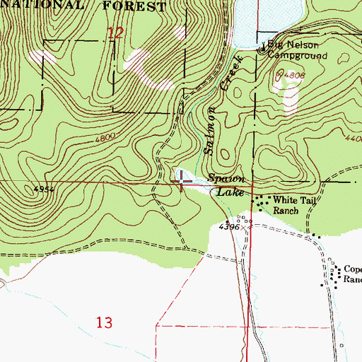 Topographic Map of Spawn Lake, MT