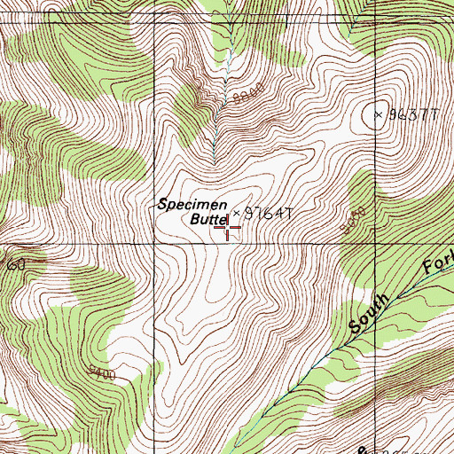 Topographic Map of Specimen Butte, MT