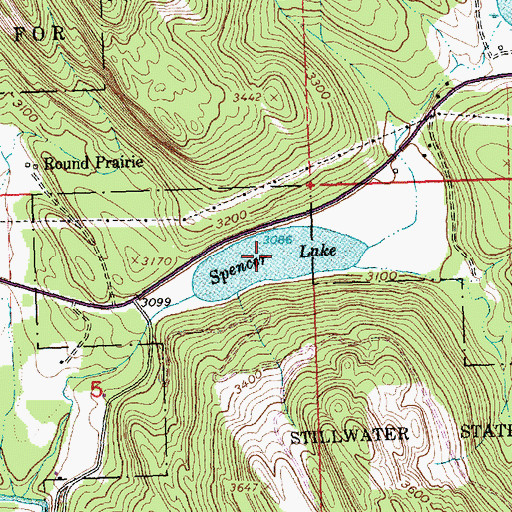 Topographic Map of Spencer Lake, MT