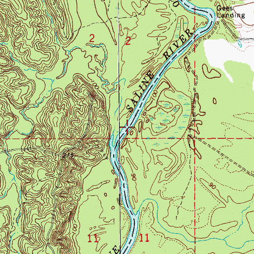 Topographic Map of Trouble Island (historical), AR
