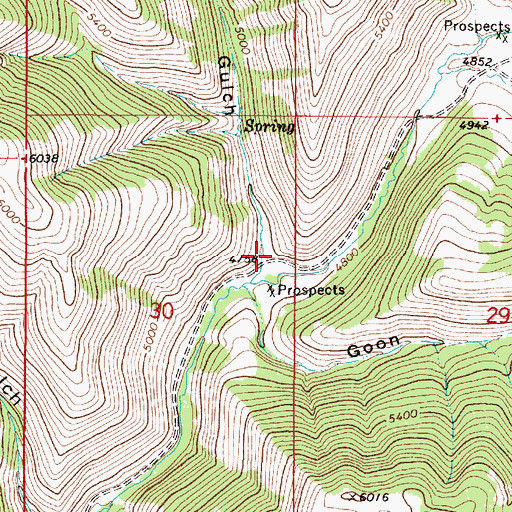 Topographic Map of Spilling Gulch, MT