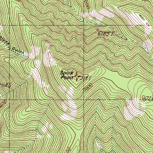 Topographic Map of Spink Point, MT