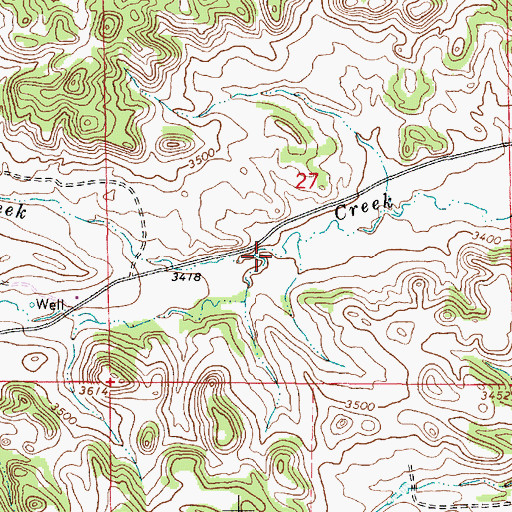 Topographic Map of Split Rock Creek, MT