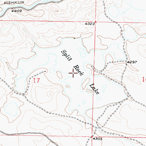 Topographic Map of Split Rock Lake, MT