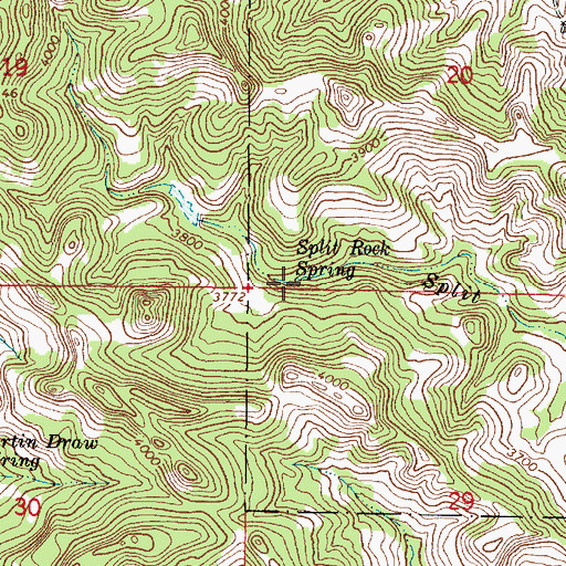 Topographic Map of Split Rock Spring, MT