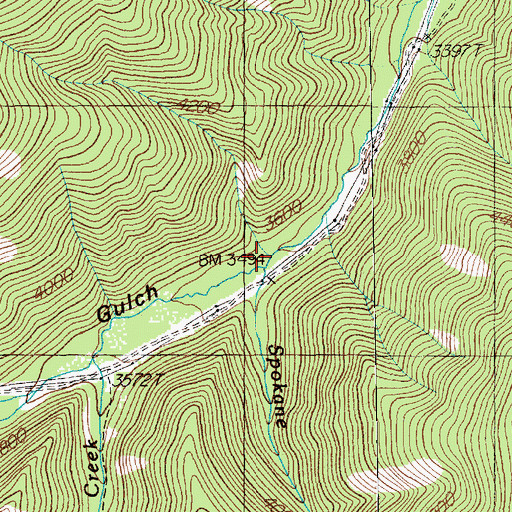 Topographic Map of Spokane Creek, MT