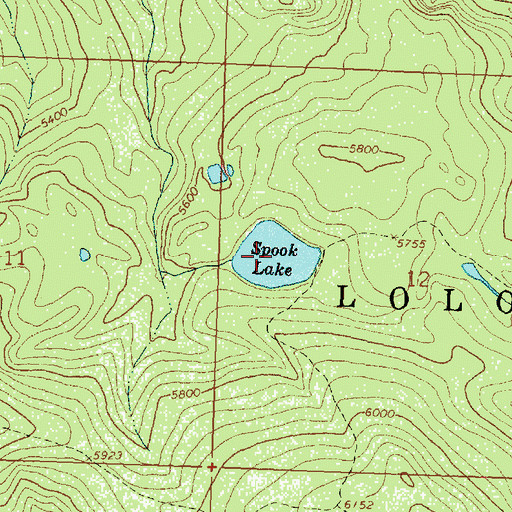 Topographic Map of Spook Lake, MT