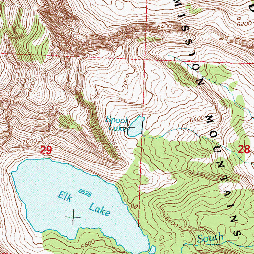 Topographic Map of Spook Lake, MT