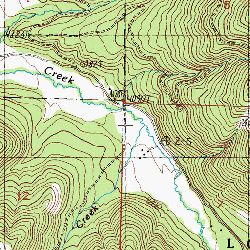 Topographic Map of Spooner Creek, MT