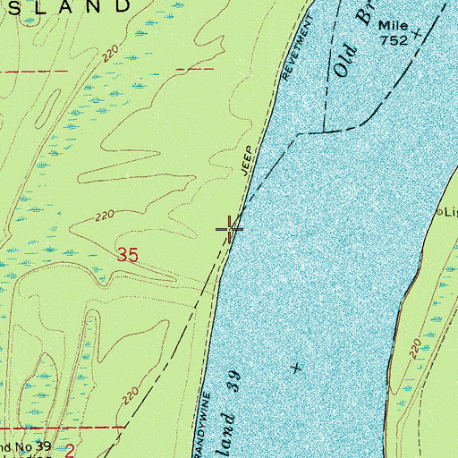 Topographic Map of Brandywine Revetment, AR