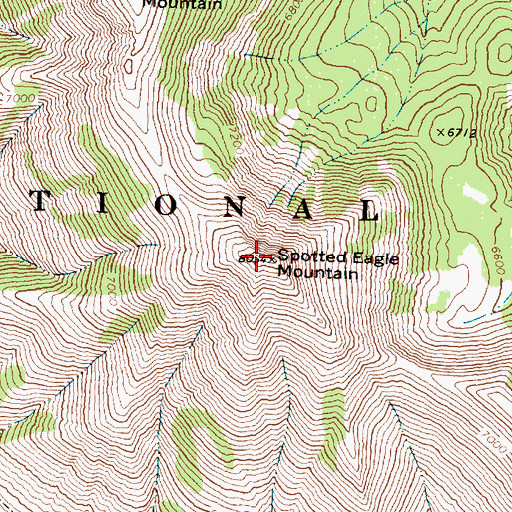 Topographic Map of Spotted Eagle Mountain, MT