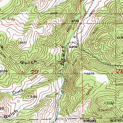 Topographic Map of Spotts Gulch, MT