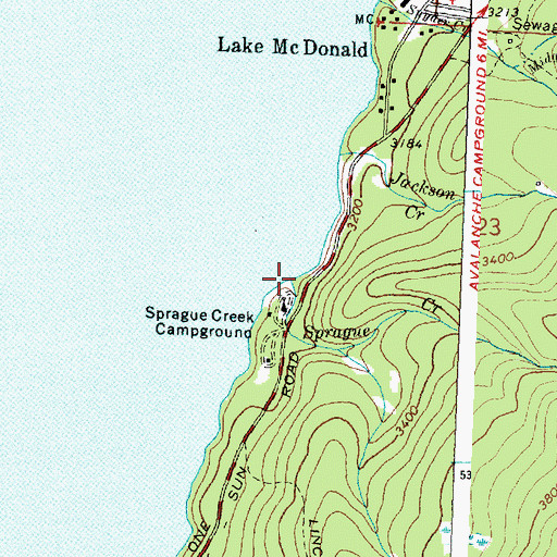 Topographic Map of Sprague Creek, MT
