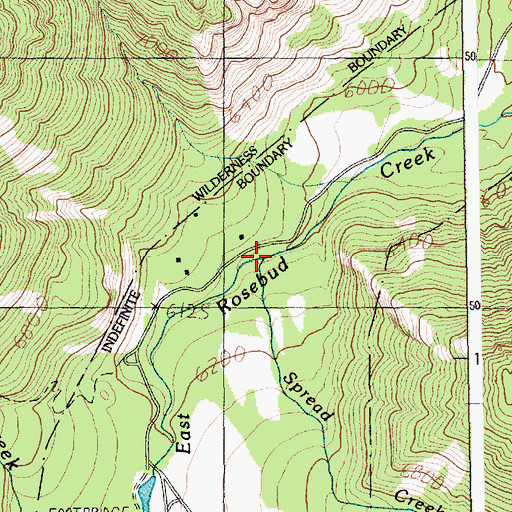 Topographic Map of Spread Creek, MT