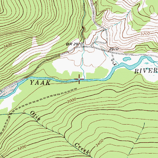 Topographic Map of Spread Creek, MT
