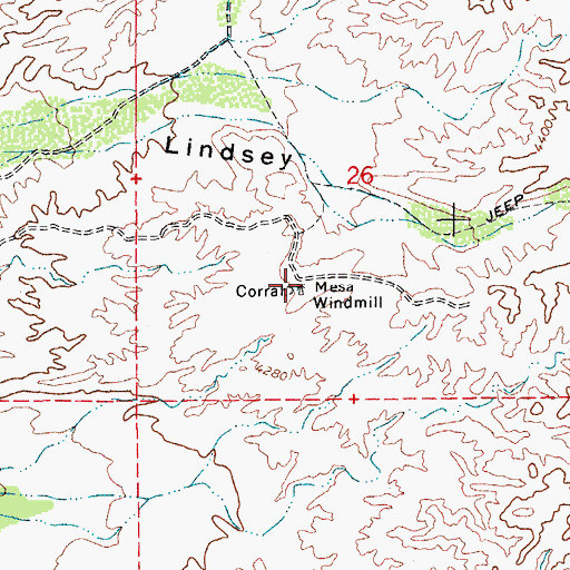 Topographic Map of Mesa Windmill, AZ
